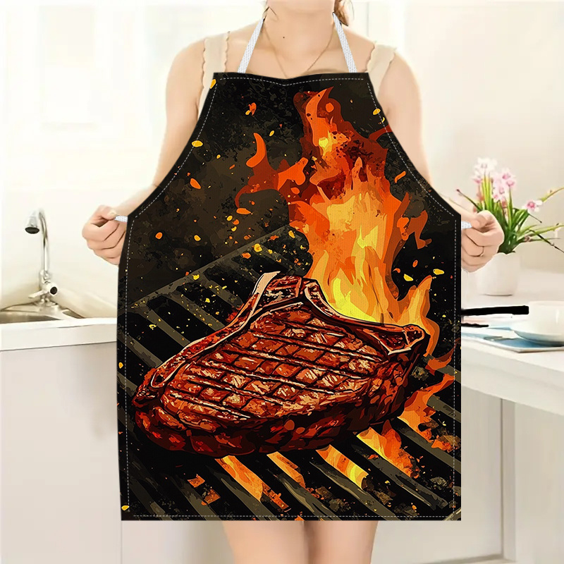 Home Cooking Ideas - Фартук для барбекю с принтом пламени,