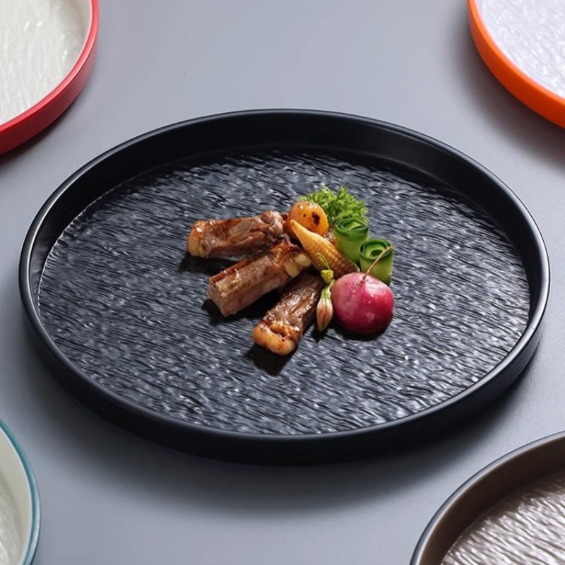 Home Cooking In Japanese - Современная круглая каменная меламиновая тарелка для